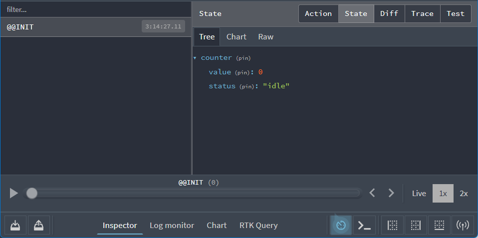 Redux DevTools: initial app state